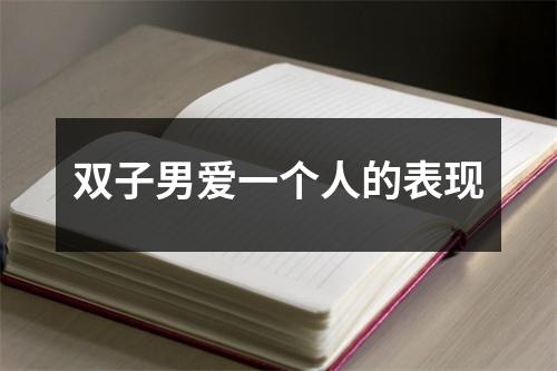 双子男爱一个人的表现