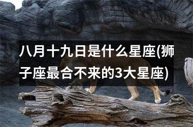 <h3>八月十九日是什么星座(狮子座最合不来的3大星座)