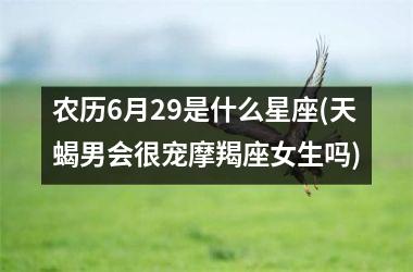 <h3>农历6月29是什么星座(天蝎男会很宠摩羯座女生吗)