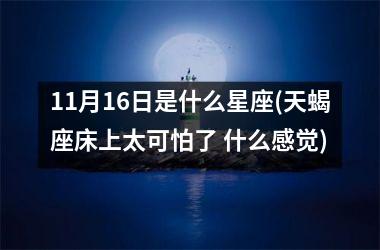 11月16日是什么星座(天蝎座床上太可怕了 什么感觉)