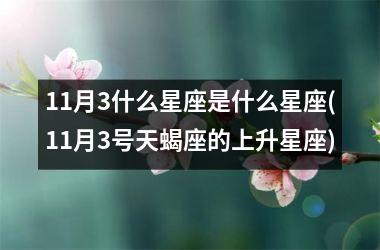 <h3>11月3什么星座是什么星座(11月3号天蝎座的上升星座)