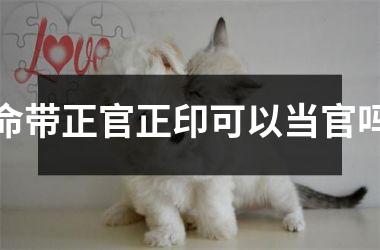 <h3>命带正官正印可以当官吗