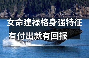 女命建禄格身强特征 有付出就有回报