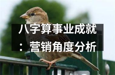 <h3>八字算事业成就：营销角度分析