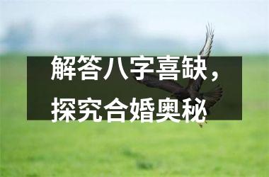 <h3>解答八字喜缺，探究合婚奥秘