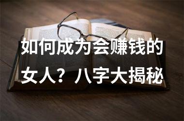 <h3>如何成为会赚钱的女人？八字大揭秘