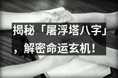 <h3>揭秘「屠浮塔八字」，解密命运玄机！