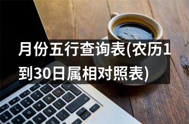 <h3>月份五行查询表(农历1到30日属相对照表)