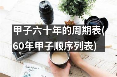 <h3>甲子六十年的周期表(60年甲子顺序列表)
