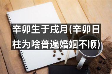 <h3>辛卯生于戌月(辛卯日柱为啥普遍婚姻不顺)