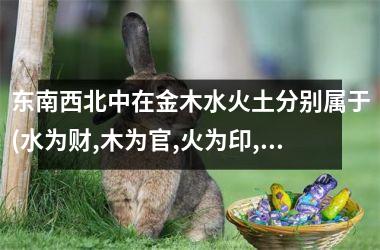 <h3>东南西北中在金木水火土分别属于(水为财,木为官,火为印,土为)