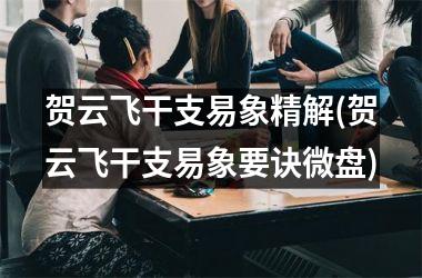 <h3>贺云飞干支易象精解(贺云飞干支易象要诀微盘)
