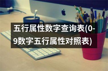 五行属性数字查询表(0-9数字五行属性对照表)