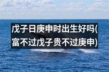 <h3>戊子日庚申时出生好吗(富不过戊子贵不过庚申)