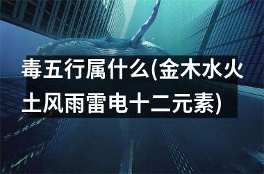 <h3>毒五行属什么(金木水火土风雨雷电十二元素)