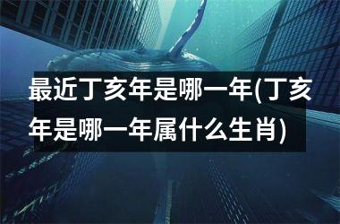 <h3>最近丁亥年是哪一年(丁亥年是哪一年属什么生肖)