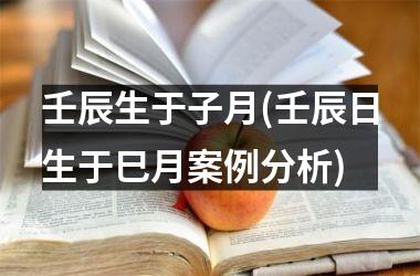 <h3>壬辰生于子月(壬辰日生于巳月案例分析)