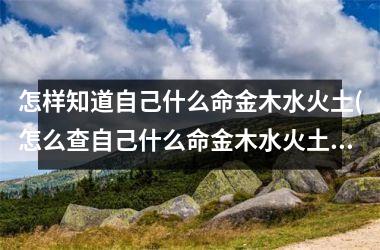 <h3>怎样知道自己什么命金木水火土(怎么查自己什么命金木水火土)