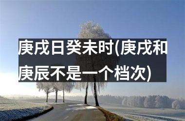 <h3>庚戌日癸未时(庚戌和庚辰不是一个档次)