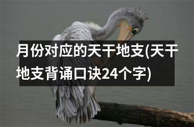 <h3>月份对应的天干地支(天干地支背诵口诀24个字)
