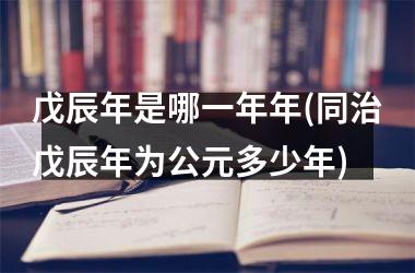 戊辰年是哪一年年(同治戊辰年为公元多少年)