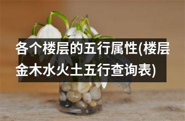 <h3>各个楼层的五行属性(楼层金木水火土五行查询表)