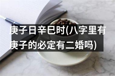 <h3>庚子日辛巳时(八字里有庚子的必定有二婚吗)