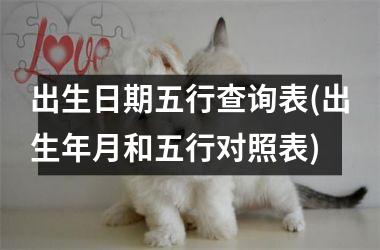 <h3>出生日期五行查询表(出生年月和五行对照表)