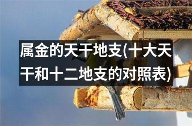 <h3>属金的天干地支(十大天干和十二地支的对照表)