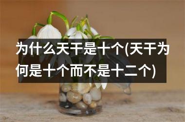为什么天干是十个(天干为何是十个而不是十二个)