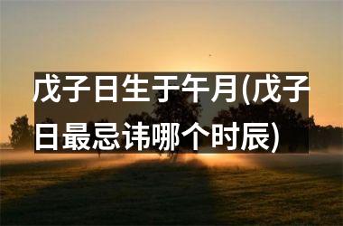 <h3>戊子日生于午月(戊子日最忌讳哪个时辰)