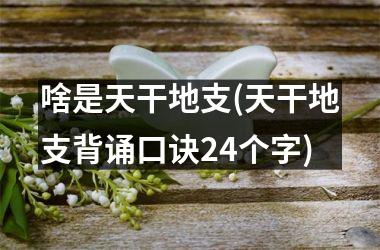 <h3>啥是天干地支(天干地支背诵口诀24个字)