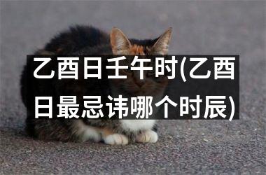 <h3>乙酉日壬午时(乙酉日最忌讳哪个时辰)
