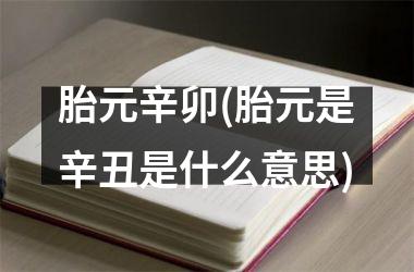 <h3>胎元辛卯(胎元是辛丑是什么意思)