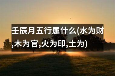<h3>壬辰月五行属什么(水为财,木为官,火为印,土为)