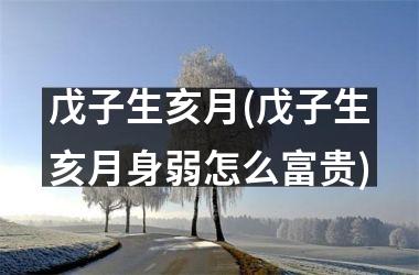 <h3>戊子生亥月(戊子生亥月身弱怎么富贵)