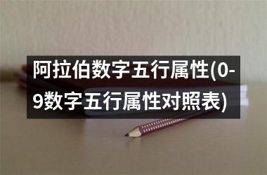 <h3>阿拉伯数字五行属性(0-9数字五行属性对照表)