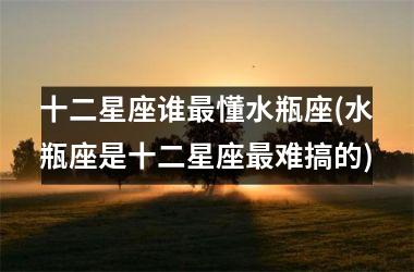 <h3>十二星座谁最懂水瓶座(水瓶座是十二星座最难搞的)