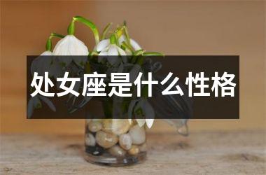 <h3>处女座是什么性格