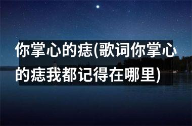 你掌心的痣(歌词你掌心的痣我都记得在哪里)