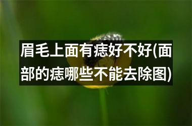 眉毛上面有痣好不好(面部的痣哪些不能去除图)