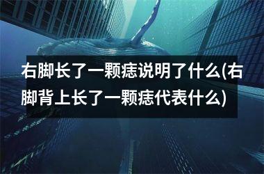 右脚长了一颗痣说明了什么(右脚背上长了一颗痣代表什么)