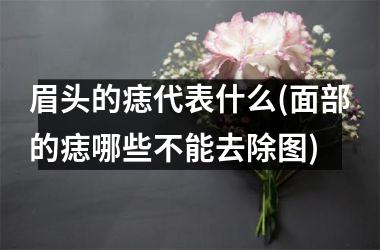 眉头的痣代表什么(面部的痣哪些不能去除图)