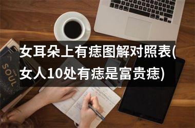 女耳朵上有痣图解对照表(女人10处有痣是富贵痣)