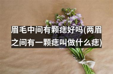 <h3>眉毛中间有颗痣好吗(两眉之间有一颗痣叫做什么痣)