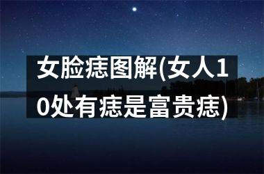 <h3>女脸痣图解(女人10处有痣是富贵痣)