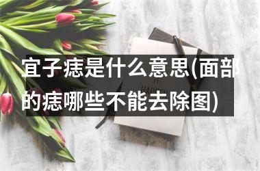 宜子痣是什么意思(面部的痣哪些不能去除图)