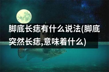 <h3>脚底长痣有什么说法(脚底突然长痣,意味着什么)