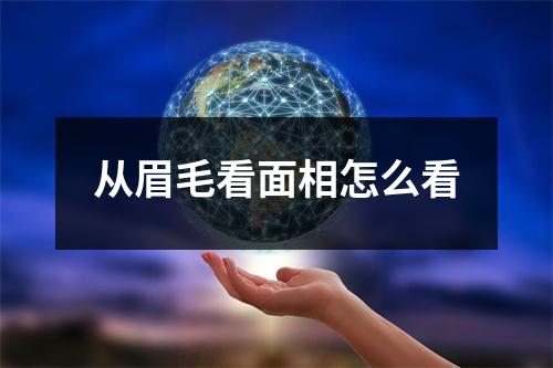 <h3>从眉毛看面相怎么看