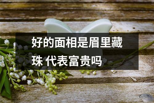 好的面相是眉里藏珠代表富贵吗